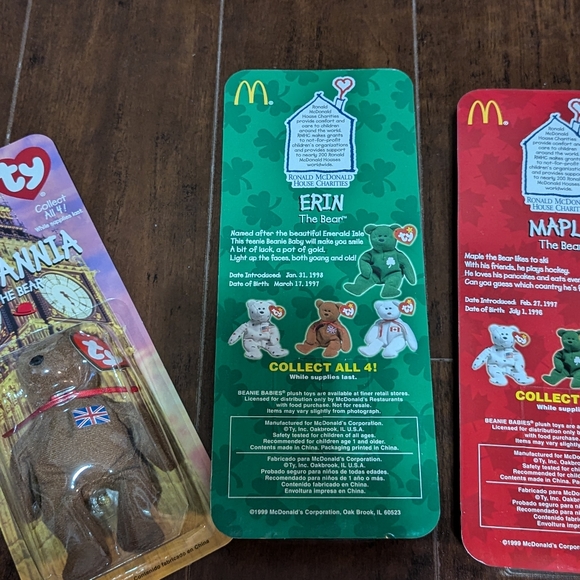 RARE* Set of all 4 1999 McDonald's Beanie Babies Small - Picture 10 of 11